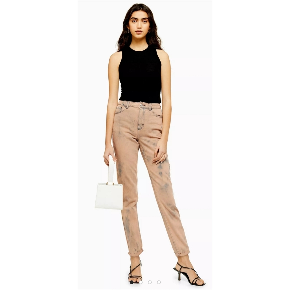 🐻NWT🐻Topshop Rust Tie Dye Mom Jeans